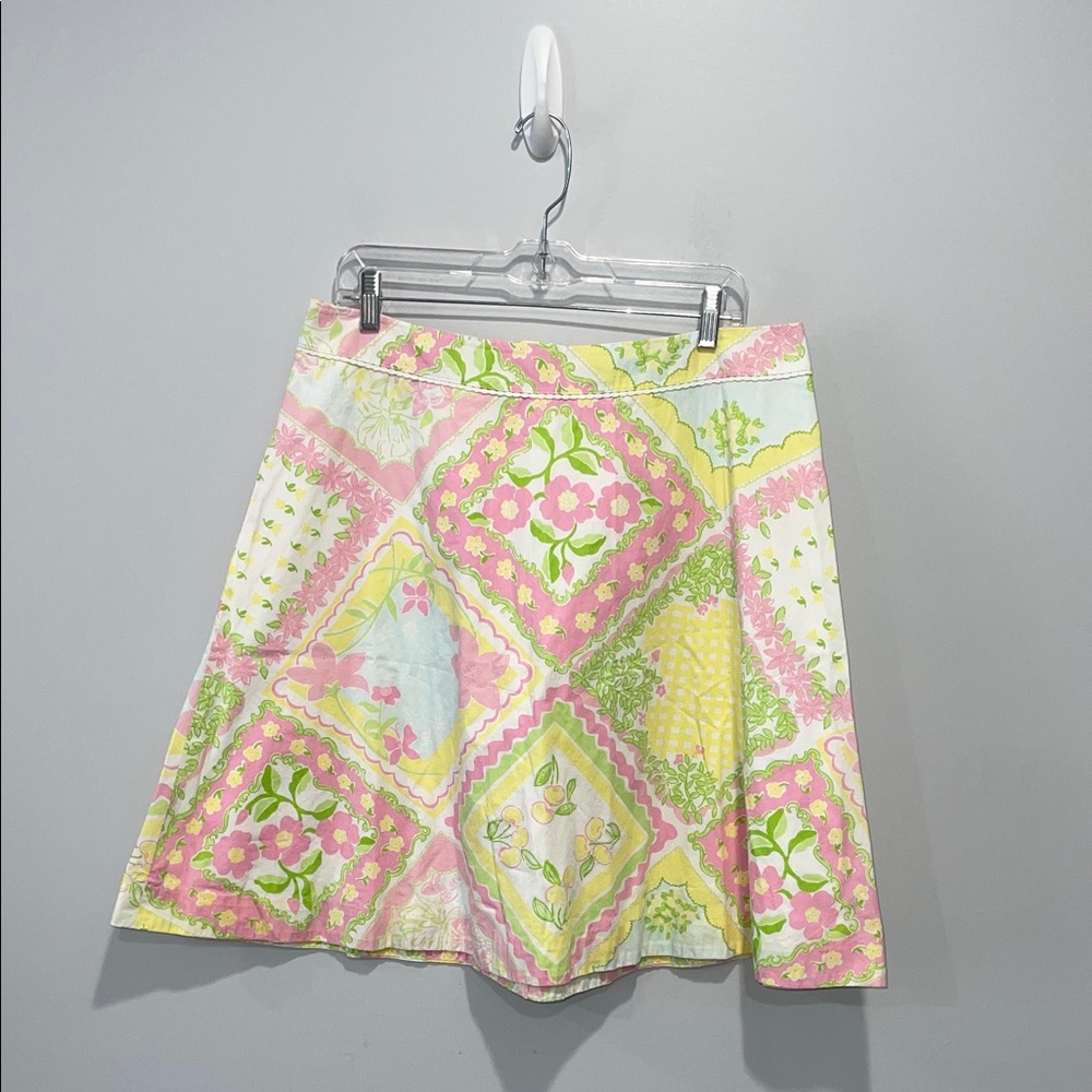 Vintage Lilly Pulitzer Pastel Floral A-Line Skirt size 10